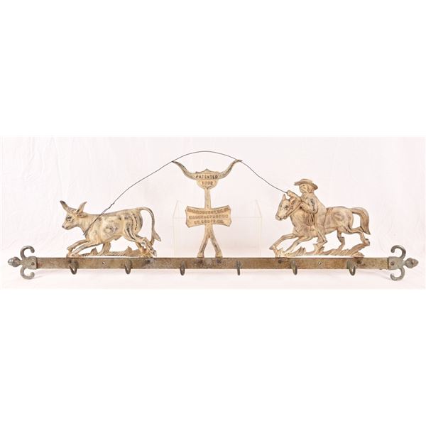 Cowboy Roping Steer Butchers Hanging Meat Rack