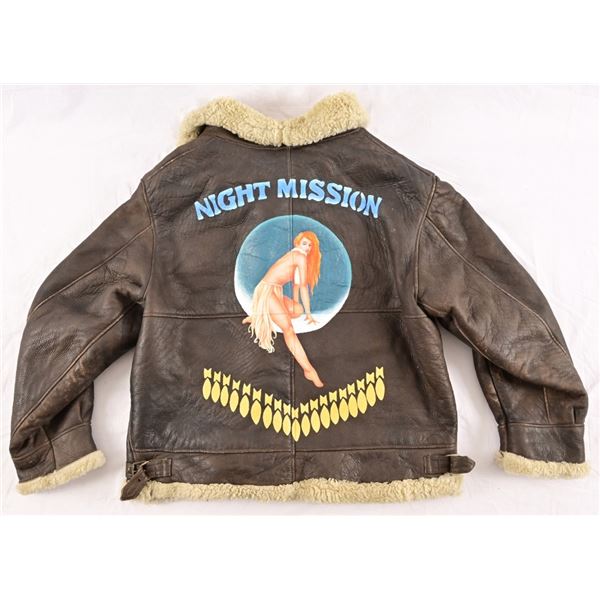 Hand-Painted Leather Flight Jacket