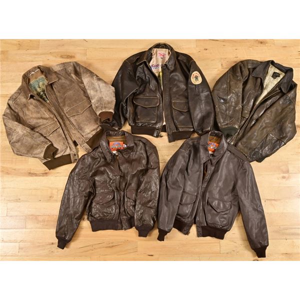 Collection of 5 Leather Flight Jackets