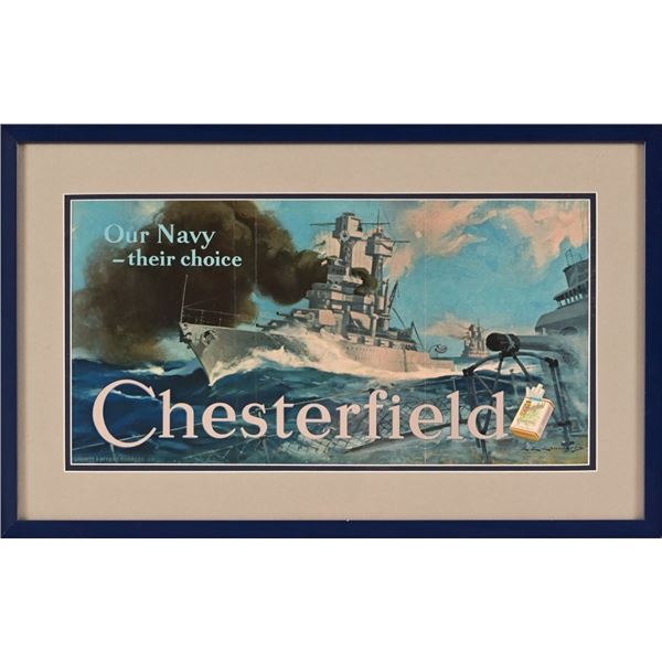 US Navy Chesterfield Cigarettes Lithograph Ad
