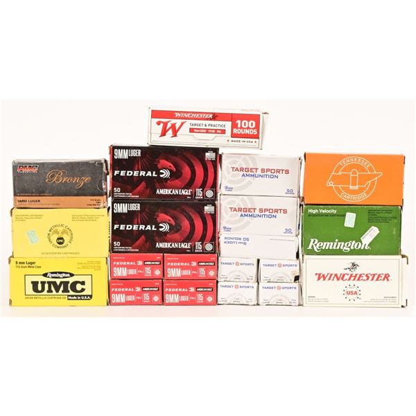 Factory 9mm Pistol Ammunition (950+ Rounds)