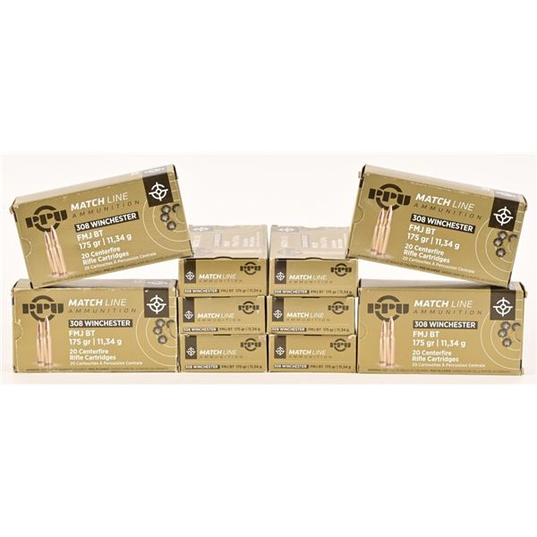 PPU Match Line .308 Rifle Ammunition (190 Rounds)