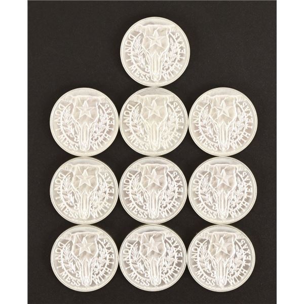 (10) Texas Silver Armadillo 1 Oz. .999 Rounds