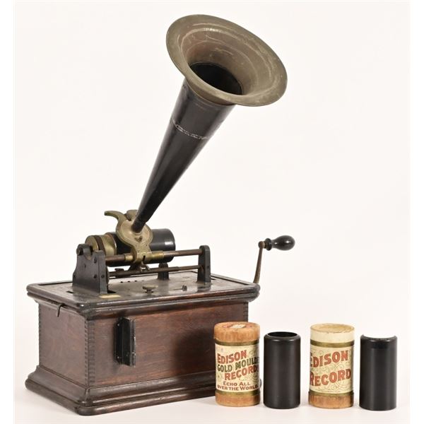 Antique Edison Wax Cylinder Record Phonograph