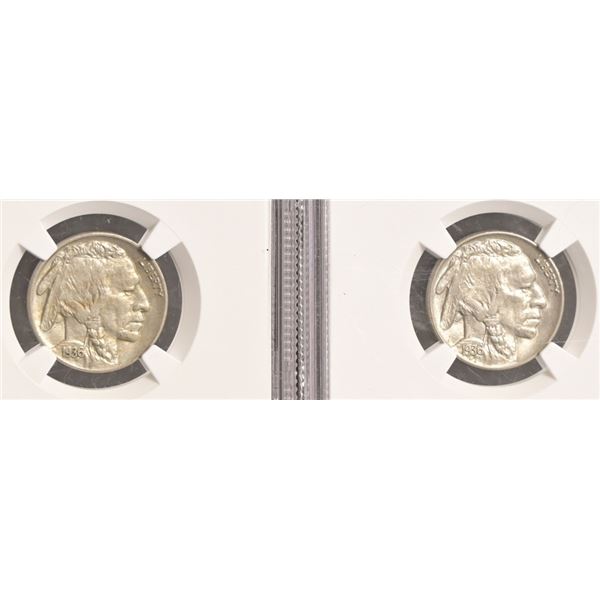 (2) US 1936 Buffalo Nickels NGC Graded