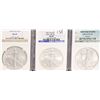 Image 1 : Collection (3) Silver American Eagles NGC Graded