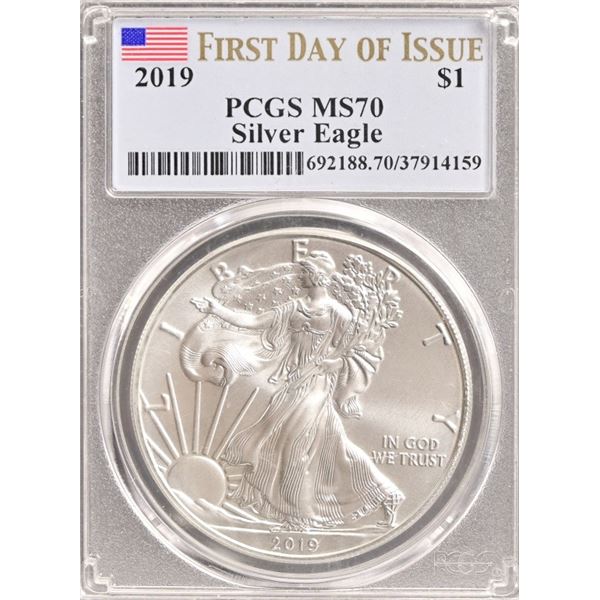 2019 American Eagle $1 First Day Issue PCGS MS70