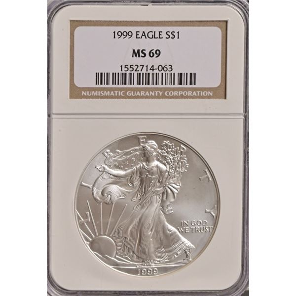 1999 American Silver Eagle $1 NGC MS69