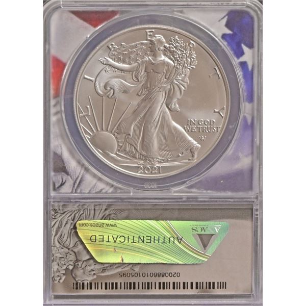 2021-S American Silver Eagle Type II ANACS MS70