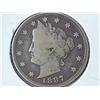 Image 1 : 1887 Liberty "V" Nickel (Semi-Key) VG++