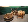 Image 1 : BEER ADVERTISEMENT, WINE BARREL & STAG BAROMETER