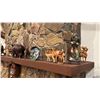 Image 2 : SHELF OF ORNAMENTS, CARVED FIGURES & CUCKOO CLOCK