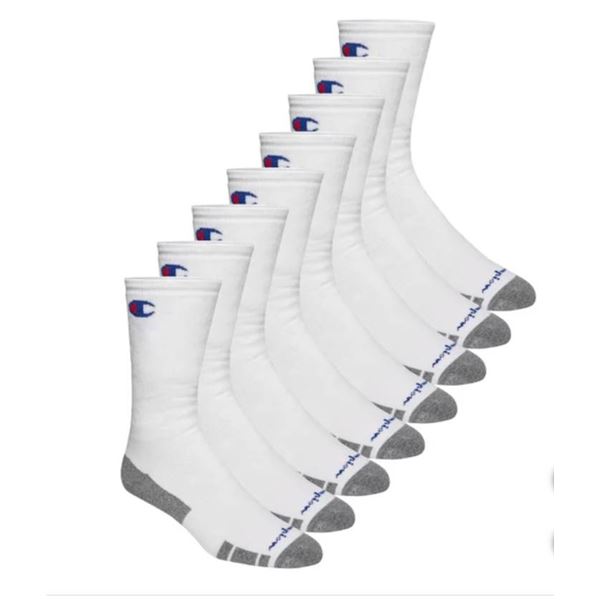 Champion Performance Socks – Men’s Full Cushion – 8 Pairs