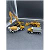 Image 1 : Lot of 4 Diecast CAT Construction Vehicles 1:64 Scale Including Excavator, Mixer, Loader, and Dump T