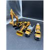 Image 4 : Lot of 4 Diecast CAT Construction Vehicles 1:64 Scale Including Excavator, Mixer, Loader, and Dump T