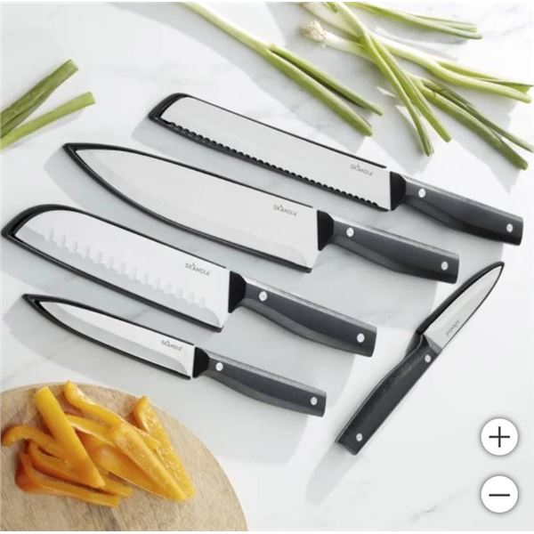 Skandia 5-Piece Knife Set with Black Handles