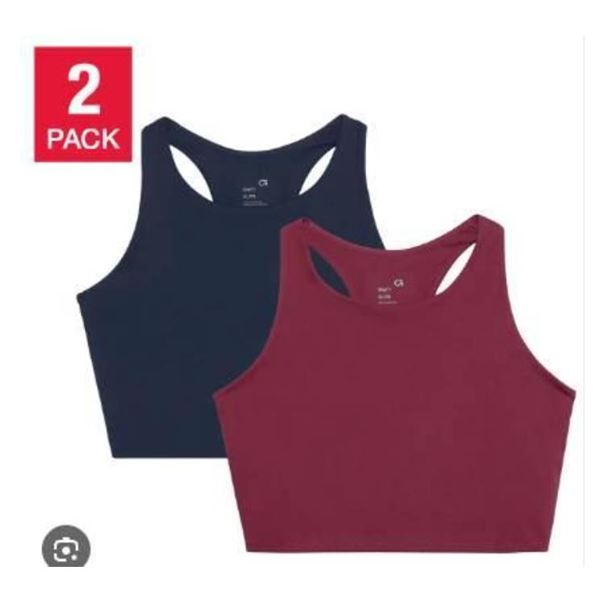 GapFit 2-Pack Tank Bras Size L/G in Burgundy and Navy