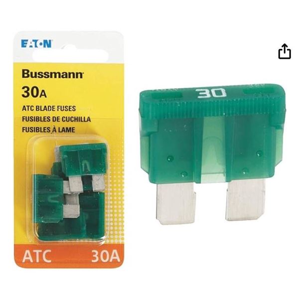 Bussmann (BP/ATC-30-RP) 30 Amp ATC Blade Fuse 4 Pack Qty 5