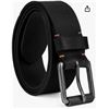Image 1 : Timberland Pro Leather Belt, 38/40 Size, Black with Orange Accents