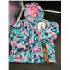 Image 2 : Girls’ Hooded Winter Coat with Multicolored Heart Design Size 3T