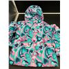 Image 3 : Girls’ Hooded Winter Coat with Multicolored Heart Design Size 3T