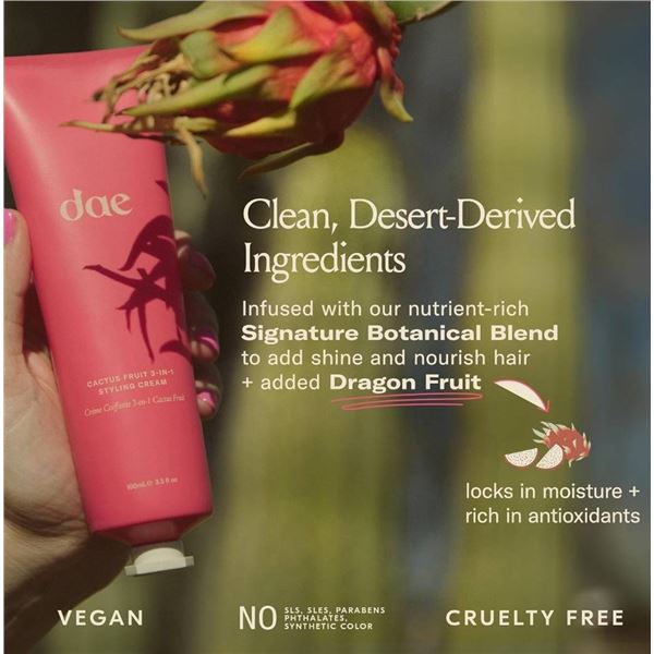 DAE Cactus Fruit 3-In-1 Styling Cream – Smooth Styles, Prep Shiny Blowouts, Defines Curls  
