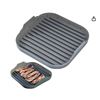 Image 1 : Microwave Bacon Cooker, 9.8×9.8x2inch Food-Grade Silicone Microwave Bacon Tray with Grooves
