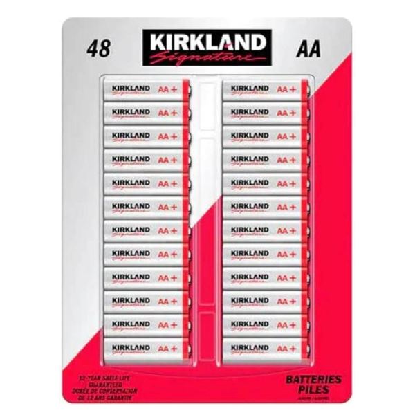 Kirkland Signature Alkaline Batteries with a 12-Year Shelf Life, 48-Count (AA)