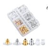 Image 1 : 500pcs Earring Backs for Studs, 6 Styles Clear Silicone & Metal Earrings Backs Safety Back Soft Earr