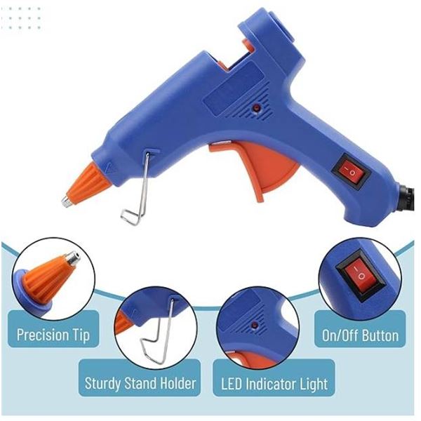 Blue Electric Hot Glue Gun with Power Cord