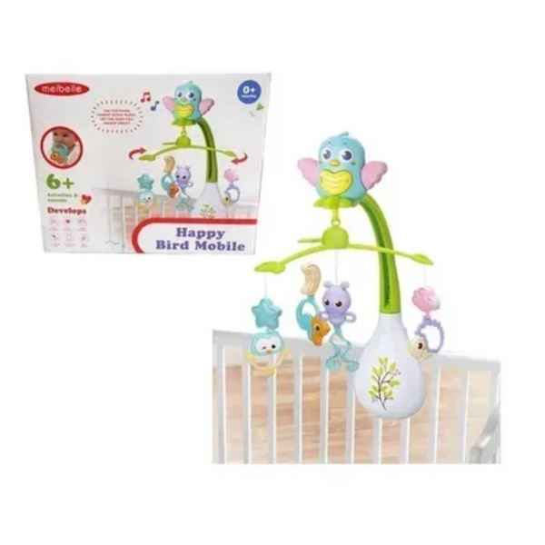 Lbla Happy Bird Mobile for Ages 0+ Months with Music and Rotating Toys
