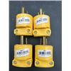Image 1 : Lot of 4 Yellow Electrical Connectors, Model 4867, 3-Prong Design
