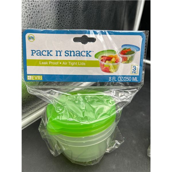 Lot of 2 Evri 8 oz Pack N’ Snack Container (3 ct)