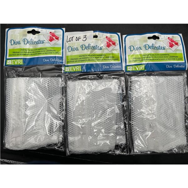 Lot of 3 Evri Diva Delicates Laundry Wash Bags