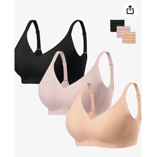 Habibee Bra No Underwire Comfort and Bra Extender Set, Size M