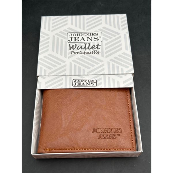 Johnnies Jeans Leather Wallet With Card Slots and ID Window