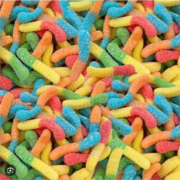 CKF Sour Neon Worms, 12 x 170g Candy Packs
