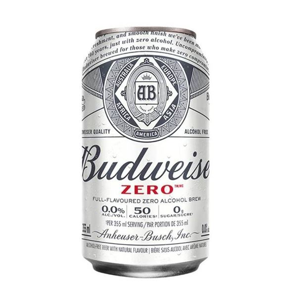 Budweiser Zero 2 x’s 6-Pack Cans, Alcohol-Free Beer, 355 mL Each