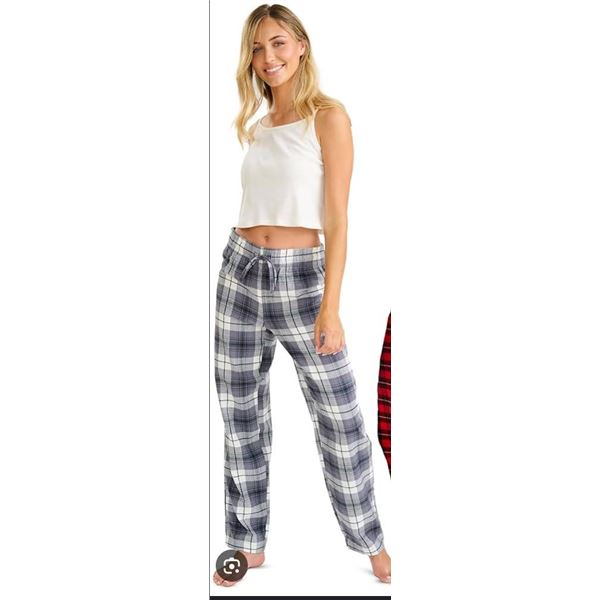 Giveitpro Grey and Black And White Plaid Womens Flannel PJ Pants Size XXL