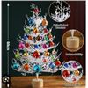 Image 1 : White Tree Tabletop Decoration with Multicolored Ornaments, 58-60 CM