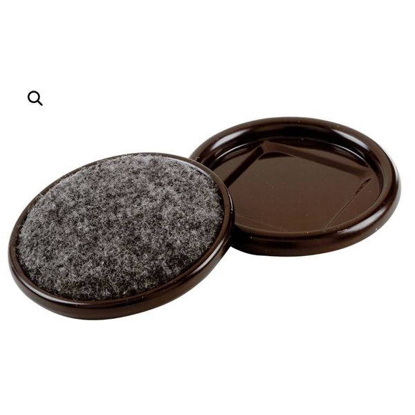 Shepherd Hardware 9092 Carpet Base Metal Cups 2-1/2 in 64 mm, 4 Pieces x 3