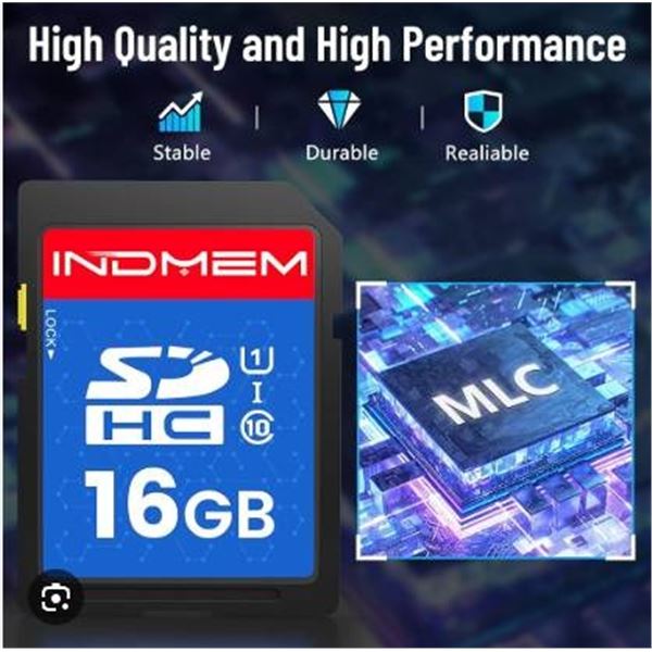 Lot of 4 INDmem 16GB Memory Cards, SDHC Class 10 UHS-1