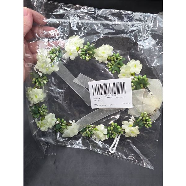 Wedding Floral Headpiece Accessories (White) – X0047FGRWP