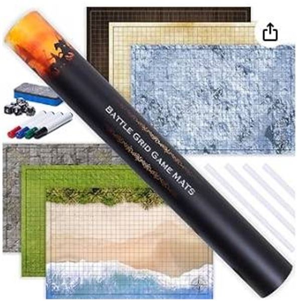 Battle Grid Game Mats Set With Accessories