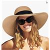 Image 1 : Furtalk Sun Hat with Black Ribbon, Medium/Large, 90 Percent Paper, 10 Percent Polyester