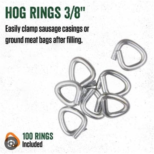 LEM Manual Hog Rings, 3/8 Inch, Pack of 4×100 Rings