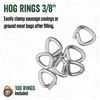 Image 1 : LEM Manual Hog Rings, 3/8 Inch, Pack of 4×100 Rings
