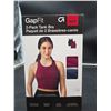Image 2 : GapFit M/M 2-Pack Tank Bra with Sizing Chart Displayed