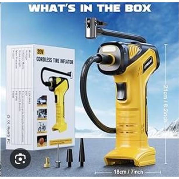 20V Cordless Tire Inflator for Automotive and Bicycle Use