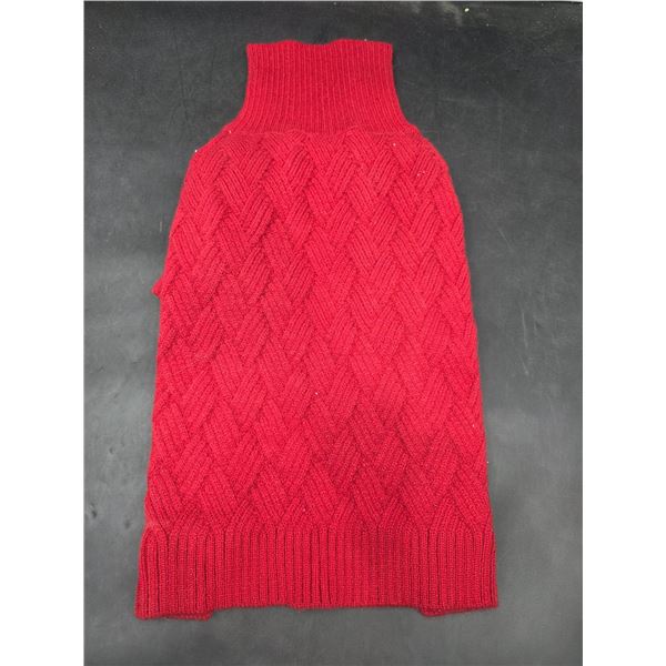 Red Knitted dog Sweater Vest with Care Tag, Size L